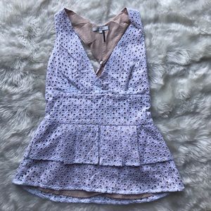 White Eyelet Halter V-Neck